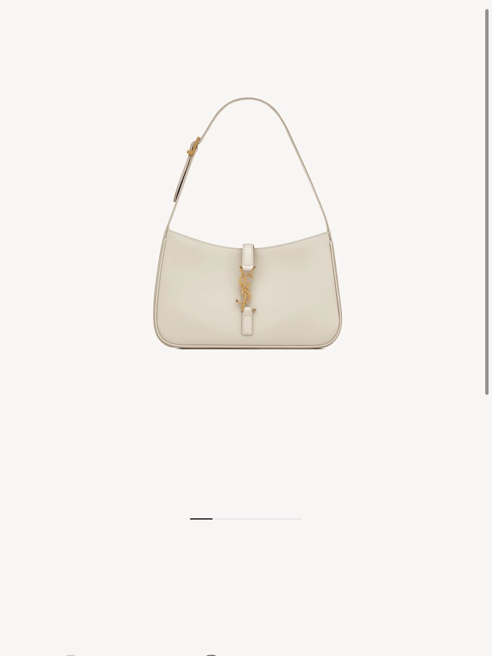 Yves Saint Laurent Cream Shoulder Bag with Gold YSL Hardware 5à 7